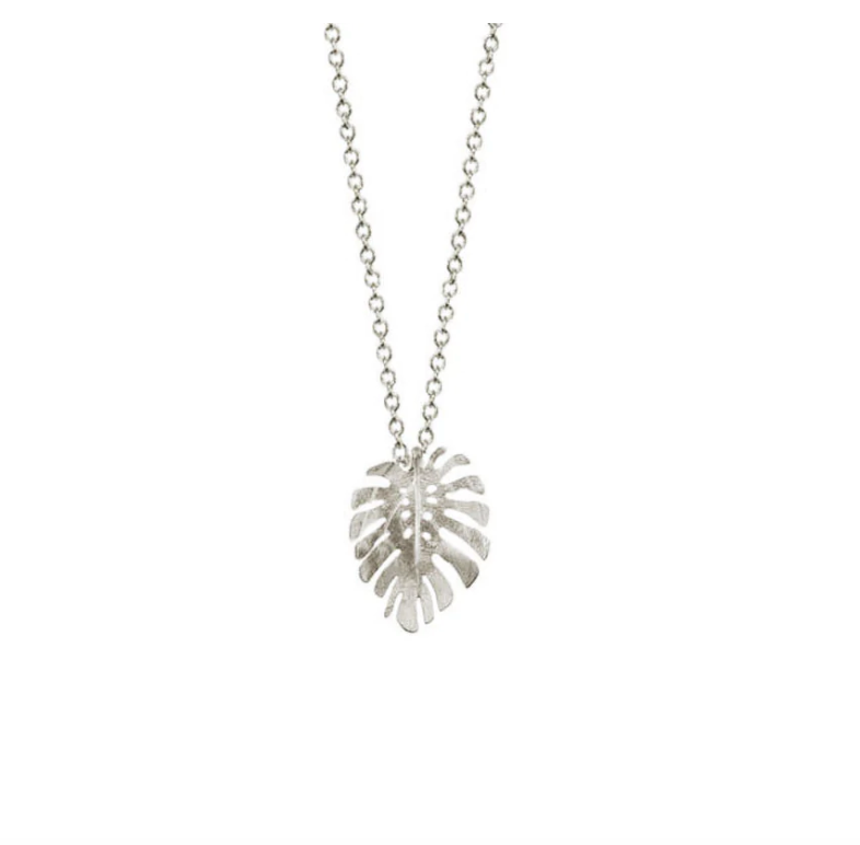 Small Monstera Necklace - Silver