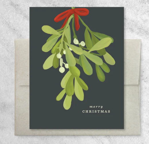 Mistletoe Greeting Cards- Box Set of 8