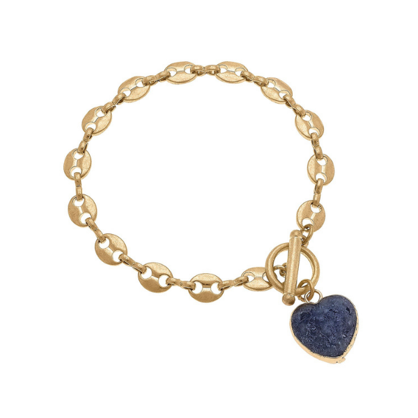 Brielle Gemstone & Mariner Chain T-Bar Bracelet in Sodalite