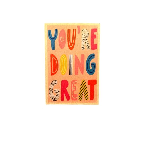 You're Doing Great Wooden Postcard