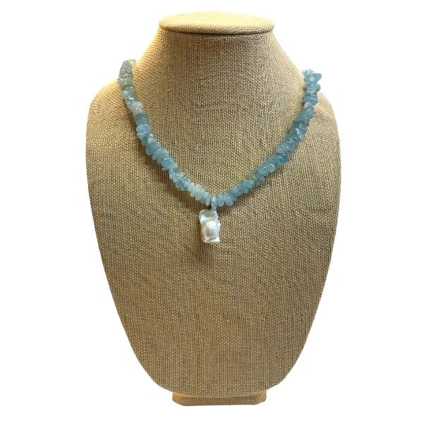 The Garden Isle (Kaua'i) Necklace - Aquamarine & Pearl