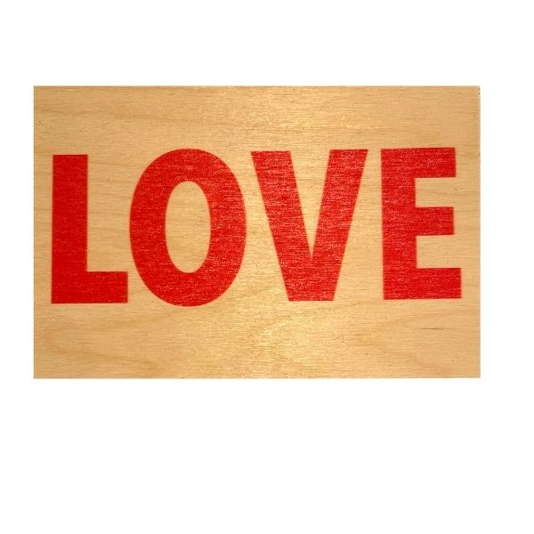 LOVE Wooden Postcard