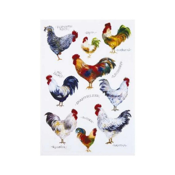 Field Guide Roosters Kitchen Towel