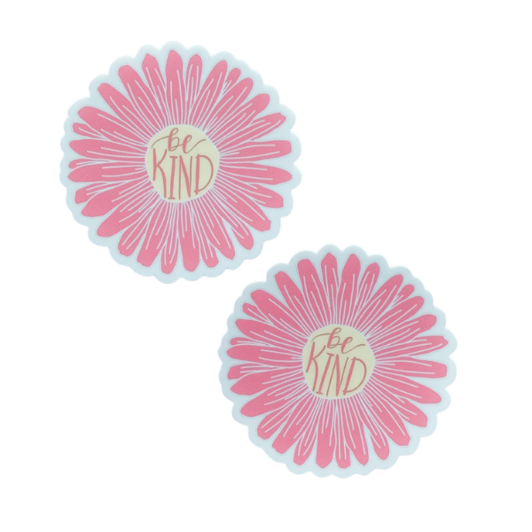 Be Kind Pink Daisy Flower Sticker